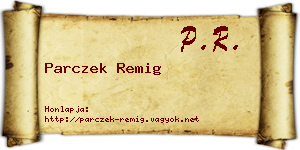 Parczek Remig névjegykártya